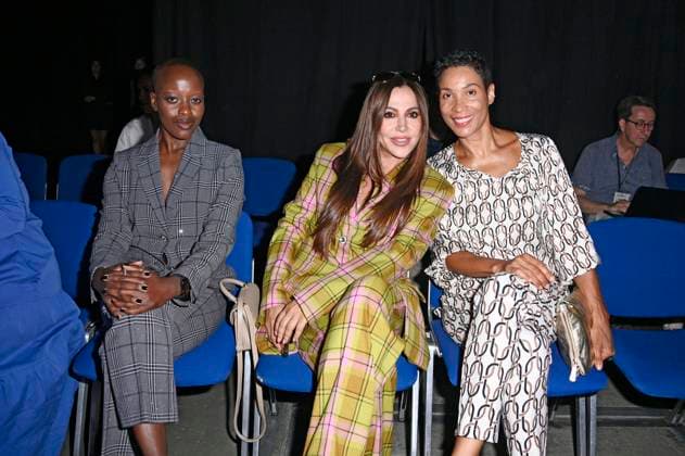 Florence Kasumba, Simone Thomalla und Annabelle Mandeng bei der Kilian Kerner Fashion Show auf der Berlin Fashion Week S S 2026 in der Uber Eats Music Hall. Berlin, 02.07.2025