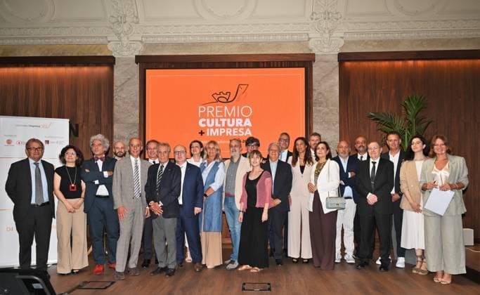 Milan, Italy CULTURE + BUSINESS AWARD 2024 2025 Enhance and promote Sponsorships and Partnerships, Corporate Cultural Productions and the application of the Corporate Art Bonus at Palazzo Edison In the photo: selection of finalists of the winners with institutions and presentation  Copyright: xNickxZonnax xipa-agency.netx xNickxZonnax IPA_Agency_IPA59873329