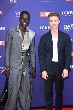 Alpha Dia mit Gast bei der Verleihung der Bunte New Faces Awards Style 2025 im Telegraphenamt. Berlin, 03.07.2025