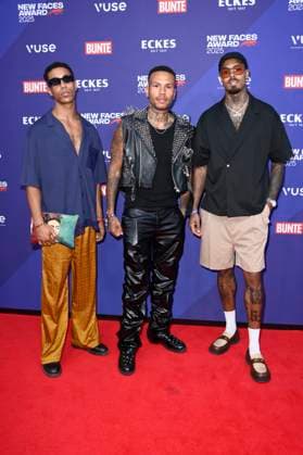 Gast, Jonathan Steinig und Germain Wolf bei der Verleihung der Bunte New Faces Awards Style 2025 im Telegraphenamt. Berlin, 03.07.2025