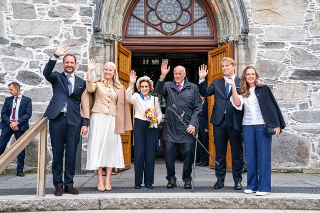 04-07-2025 Norway King Harald and Queen Sonja and Princess Mette Marit and Prince Haakon and Princess Ingrid Alexandra and Prince Sverre Magnus attends the commemoration of the 200th anniversary of the emigration to America in Stavanger. Â  Copyright: xPPEx