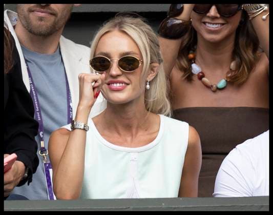 . 04 07 2025. London, United Kingdom. Morgan Riddle watching boyfriend Taylor Fritz match on day five of the Wimbledon Tennis Championships in London.  xStephenxLockx xi-Imagesx IIM-26076-0058