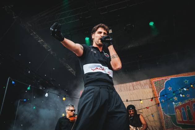 Saint Levant live at Roskilde Festival 2025 Roskilde, Denmark. 04th, Juli 2025. The Palestinian rapper and musician Saint Levant performs a live concert during the Danish music festival Roskilde Festival 2025 in Roskilde. Denmark, Roskilde  Copyright: xGonzalesxPhoto ChristianxHjorthx