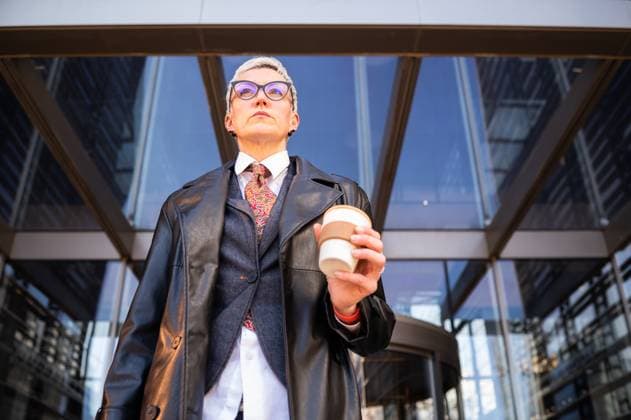 Creative Highlights Symbolbilder Confident businesswoman holding coffee in barcelona Barcelona, Catalonia, Spain CR_SCLO250704-1776063-01 ,model released, Symbolfoto