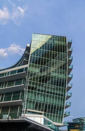 Modern glass aparment buildings on clear sunny day in Washington DC Washington, District of Columbia, United States R_XZAF250703-1724567-01 EDITORIAL USE ONLY
