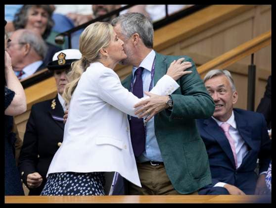 . 07 07 2025. London, United Kingdom. Sophie, Duchess of Edinburgh and King Frederik of Denmark in the Royal Box on day eight of the Wimbledon Tennis Championships in London.  xStephenxLockx xi-Imagesx IIM-26082-0046