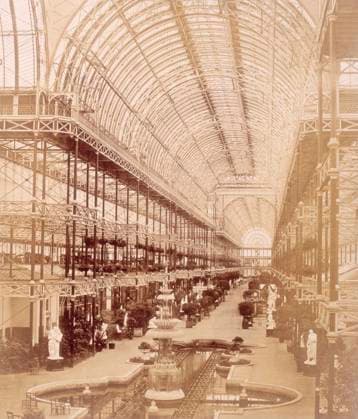 RECORD DATE NOT STATED The Nave from the South end, Crystal Palace, Sydenham, 1852-1854. Designed by Sir Joseph Paxton to house the Great Exhibition of 1851 in Hyde Park, the Crystal Palace was reconstructed and enlarged in Sydenham in 1852. The first column was raised on 5 August 1852 and the palace was opened by Queen Victoria on 10 June 1854. Many exhibitions and events were subsequently held at the Crystal Palace until it burnt down on 30 November 1936. The park contained a motor racing circuit from 1937 until 1972 and the famous athletics track dates back to the foundation of the Crystal Palace Athletics Club in 1868. Plate 98 from Photographic Views of the Progress of the Crystal Palace, Sydenham. Taken during the progress of the works, by desire of the dir  Copyright:HeritagexArt HeritagexImagesxPhilipxHenryxDelamottex IMAGO