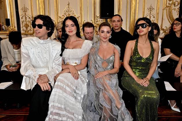 PFW Tony Ward Front Row Kristina Bazan, Gessica Kayane at the Tony Ward show as part of Haute Couture Fashion Week in Paris, France on July, 7, 2025. Photo by Julien Reynaud APS-Medias ABACAPRESS.COM Paris France  Copyright: xReynaudxJulien APS-Medias ABACAx