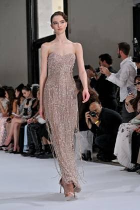 PFW Tamara Ralph Runway A model walks the runway at the Tamara Ralph show as part of Haute Couture Fashion Week in Paris, France on July, 7, 2025. Photo by Julien Reynaud APS-Medias ABACAPRESS.COM Paris France  Copyright: xReynaudxJulien APS-Medias ABACAx