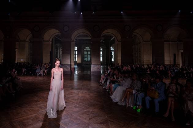 PFW - Georges Hobeika Runway A model walks the runway at the Georges Hobeika Haute Couture Fall Winter 2025-2026 show, as part of Paris Fashion Week in Paris, France on July 7, 2025. Photo by Ammar Abd Rabbo ABACAPRESS.COM Paris France  Copyright: xAbdxRabboxAmmar ABACAx