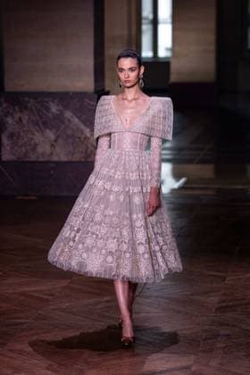 PFW - Georges Hobeika Runway A model walks the runway at the Georges Hobeika Haute Couture Fall Winter 2025-2026 show, as part of Paris Fashion Week in Paris, France on July 7, 2025. Photo by Ammar Abd Rabbo ABACAPRESS.COM Paris France  Copyright: xAbdxRabboxAmmar ABACAx