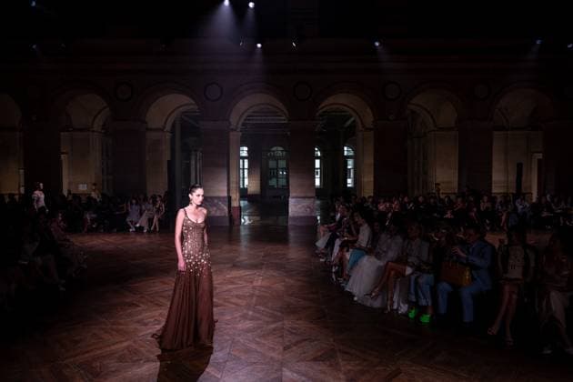 PFW - Georges Hobeika Runway A model walks the runway at the Georges Hobeika Haute Couture Fall Winter 2025-2026 show, as part of Paris Fashion Week in Paris, France on July 7, 2025. Photo by Ammar Abd Rabbo ABACAPRESS.COM Paris France  Copyright: xAbdxRabboxAmmar ABACAx