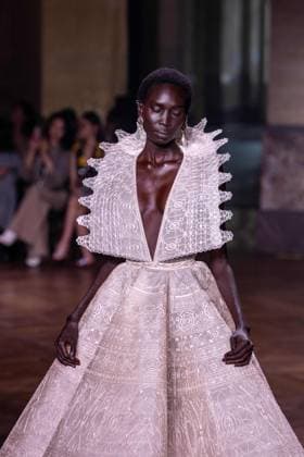 PFW - Georges Hobeika Runway A model walks the runway at the Georges Hobeika Haute Couture Fall Winter 2025-2026 show, as part of Paris Fashion Week in Paris, France on July 7, 2025. Photo by Ammar Abd Rabbo ABACAPRESS.COM Paris France  Copyright: xAbdxRabboxAmmar ABACAx