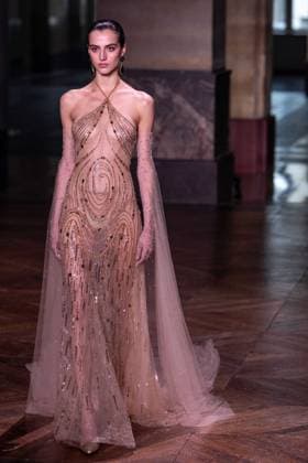 PFW - Georges Hobeika Runway A model walks the runway at the Georges Hobeika Haute Couture Fall Winter 2025-2026 show, as part of Paris Fashion Week in Paris, France on July 7, 2025. Photo by Ammar Abd Rabbo ABACAPRESS.COM Paris France  Copyright: xAbdxRabboxAmmar ABACAx