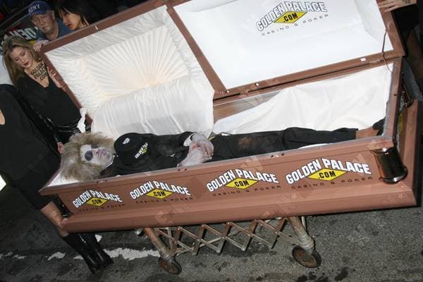 DENNIS RODMAN arriving in a casket for the signing of his autobiography I Should Be Dead By Now Borders book store, New York City, United States PNP WENN 353721.jpg