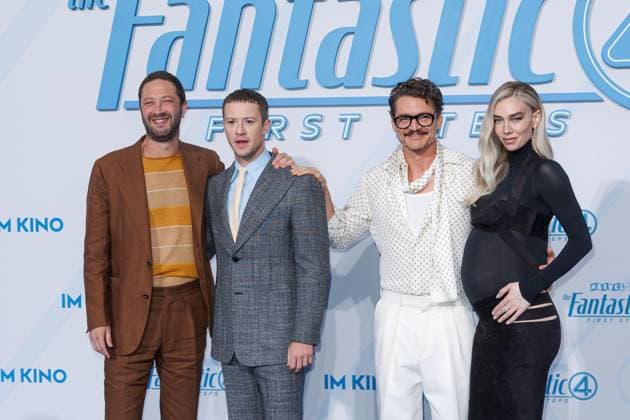 Fan-Event - The Fantastic 4 : First Steps Ebon Moss-Bachrach, Joseph Quinn, Pedro Pascal und Vanessa Kirby beim Fan- Event zum Kinostart zu The Fantastic 4 : First Steps im Das Center (ehem. Sony Center) am 08.07.2025 in Berlin. Copyright: xEventpressxKochanx