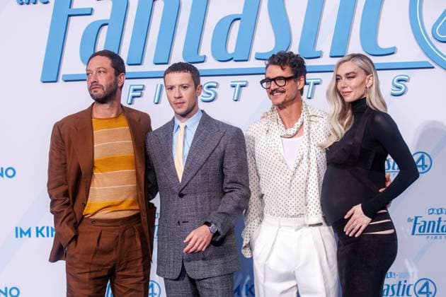 Fan-Event - The Fantastic 4 : First Steps Ebon Moss-Bachrach, Joseph Quinn, Pedro Pascal und Vanessa Kirby beim Fan- Event zum Kinostart zu The Fantastic 4 : First Steps im Das Center (ehem. Sony Center) am 08.07.2025 in Berlin. Copyright: xEventpressxKochanx