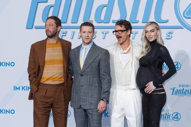 Fan-Event - The Fantastic 4 : First Steps Ebon Moss-Bachrach, Joseph Quinn, Pedro Pascal und Vanessa Kirby beim Fan- Event zum Kinostart zu The Fantastic 4 : First Steps im Das Center (ehem. Sony Center) am 08.07.2025 in Berlin. Copyright: xEventpressxKochanx