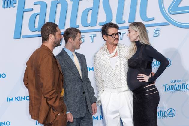 Fan-Event - The Fantastic 4 : First Steps Ebon Moss-Bachrach, Joseph Quinn, Pedro Pascal und Vanessa Kirby beim Fan- Event zum Kinostart zu The Fantastic 4 : First Steps im Das Center (ehem. Sony Center) am 08.07.2025 in Berlin. Copyright: xEventpressxKochanx
