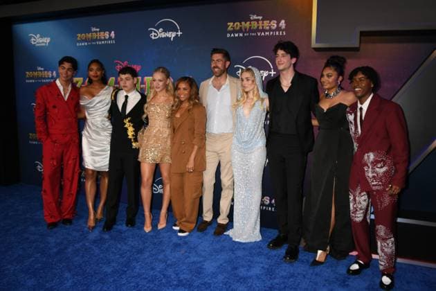Malachi Barton, Chandler Kinney, Julian Lerner, Freya Skye, Meg Donnelly and Milo Manheim, Sway Bhatia attends the world premiere of Disney s Zombies 4: Dawn of the Vampires at the El Capitan Theatre in Hollywood, California, on July 8, 2025. Copyright: xJeffreyxMayerx xMediaPunchx