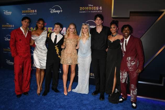Malachi Barton, Chandler Kinney, Julian Lerner, Freya Skye, Meg Donnelly and Milo Manheim, Sway Bhatia attends the world premiere of Disney s Zombies 4: Dawn of the Vampires at the El Capitan Theatre in Hollywood, California, on July 8, 2025. Copyright: xJeffreyxMayerx xMediaPunchx