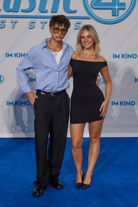 Noah Miguell und Lara Spengler - Fan-Event THE FANTASTIC FOUR:FIRST STEPS im Center in Berlin am 08.07.2025. Fan-Event - The Fantastic Four