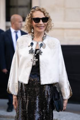 PFW - Georgio Armani Outside Arrivals Marisa Berenson attends the Georgio Armani Haute Couture Fall Winter 2025 2026 show as part of Paris Fashion Week on July 08, 2025 in Paris, France. Photo by Laurent Zabulon ABACAPRESS.COM Paris France  Copyright: xZabulonxLaurent ABACAx