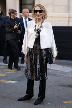 PFW - Georgio Armani Outside Arrivals Marisa Berenson attends the Georgio Armani Haute Couture Fall Winter 2025 2026 show as part of Paris Fashion Week on July 08, 2025 in Paris, France. Photo by Laurent Zabulon ABACAPRESS.COM Paris France  Copyright: xZabulonxLaurent ABACAx