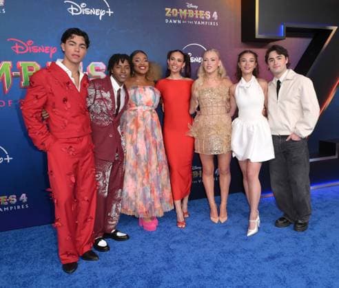 Zombies 4 Dawn of the Vampires Premiere - Los Angeles, USA LOS ANGELES, USA. July 08, 2025: Malachi Barton, Mekonnen Knife, Dara Renee, Kylie Cantrall, Freya Skye, Malia Baker & Joshua Colley at the premiere for Disney s Zombies 4: Dawn of the Vampires . Los Angeles CA USA  Copyright: xPaulxSmith Featureflashx