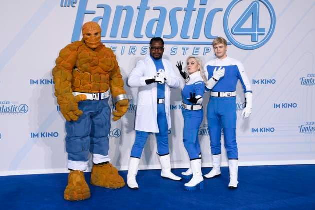 The Fantastic Four Cosplayer beim Fan Event zum Kinofilm The Fantastic Four: First Steps in Das Center. Berlin, 08.07.2025