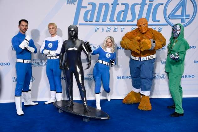 The Fantastic Four, Shalla-Bal und Doctor Doom Cosplayer beim Fan Event zum Kinofilm The Fantastic Four: First Steps in Das Center. Berlin, 08.07.2025