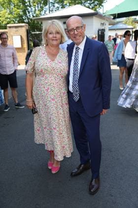 . 09 07 2025. London, United Kingdom. Nick Robinson and wife Pippa arriving on day ten of the Wimbledon Tennis Championships in London.  xStephenxLockx xi-Imagesx IIM-26087-0001