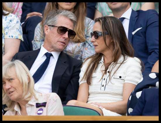 . 09 07 2025. London, United Kingdom. Hugh Grant and Anna Elisabet in the Royal Box on day ten of the Wimbledon Tennis Championships in London.  xStephenxLockx xi-Imagesx IIM-26087-0063