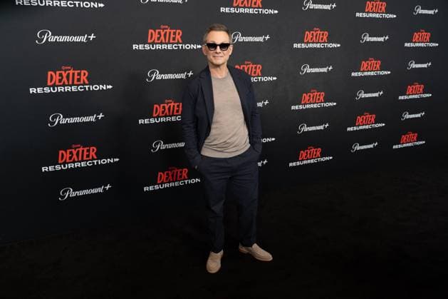Christian Slater arrives on the red carpet at the world premiere of Dexter: Resurrection at Alice Tully Hall on Wednesday, July 9, 2025 in New York City.  NYP20250709658 DEREKxFRENCH