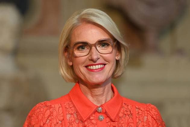 Tanja MAY (Bild Chefin), Einzelbild,angeschnittenes Einzelmotiv,Portraet,Portrait,Porträt. Verleihung Bayerischer Verdienstorden im Antiquariat der Residenz in Muenchen am 09.07.2025
