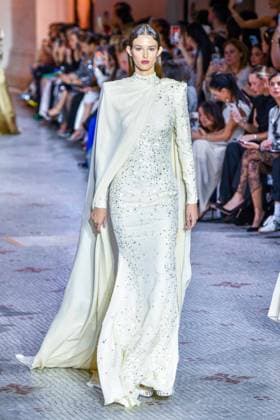 PFW - Zuhair Murad Runway A model walks the runway during the Zuhair Murad Haute Couture Fall Winter 2025 2026 show as part of Paris Fashion Week on July 09, 2025 in Paris, France. Photo by Shootpix ABACAPRESS.COM Paris France  Copyright: xShootpix ABACAx