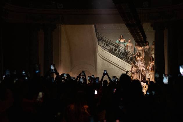 PFW - Elie Saab Runway A model walks the runway at the Elie Saab Haute Couture Fall Winter 2025-2026 show, as part of Paris Fashion Week in Paris, France on July 9, 2025. Photo by Ammar Abd Rabbo ABACAPRESS.COM Paris France  Copyright: xAbdxRabboxAmmar ABACAx