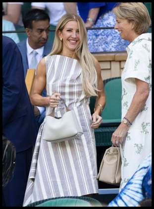 . 10 07 2025. London, United Kingdom. Singer Ellie Goulding arriving in the Royal Box on day eleven of the Wimbledon Tennis Championships in London..  xStephenxLockx xi-Imagesx IIM-26093-0052