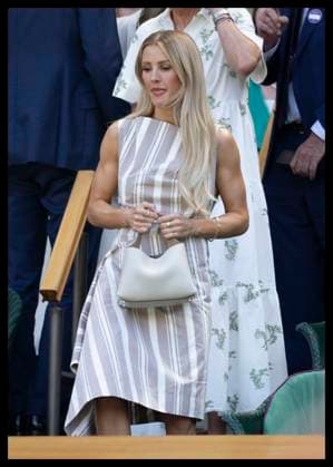 . 10 07 2025. London, United Kingdom. Singer Ellie Goulding arriving in the Royal Box on day eleven of the Wimbledon Tennis Championships in London..  xStephenxLockx xi-Imagesx IIM-26093-0054
