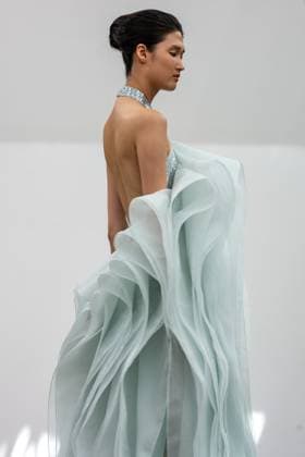 PFW - Rami Al Ali Runway A model walks the runway at the Rami Al Ali Haute Couture Fall Winter 2025-2026 show, as part of Paris Fashion Week in Paris, France on July 10, 2025. Rami Al Ali is the first Syrian fashion designer to present a collection ‘officially’ at the Paris Haute Couture week. Photo by Ammar Abd Rabbo ABACAPRESS.COM Paris France  Copyright: xAbdxRabboxAmmar ABACAx