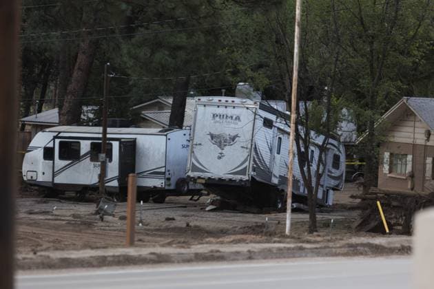 Flash flooding in New Mexico kills 3 RUIDOSO, NEW MEXICO, USA - JULY 11: A view of the destruction in the wake of a flash flood that descended upon the New Mexico mountain community of Ruidoso, New Mexico, United States on July 11, 2025. Torrential rainfall in southern New Mexico caused severe flash flooding on Tuesday, leaving at least three people dead and leading to dozens of emergency rescues, according to US local media. Jorge Salgado Anadolu New Mexico United States. Editorial use only. Please get in touch for any other usage.  Copyright: x2025xAnadoluxJorgexSalgadox