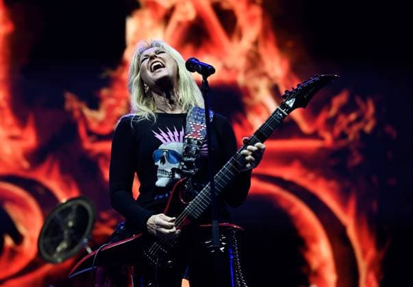 British guitarist, vocalist, and songwriter Lita Ford performs during the second day of the Masters of Rock music festival, in Vizovice, Czech Republic, on July 11, 2025. (CTKxPhoto DaliborxGluck) CTKPhotoP2025071107099  CTKPhotoP2025071107099