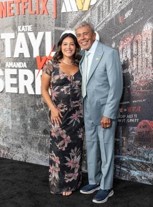 July 11, 2025, Bronx, New York, USA: Gina Rodriguez and Genaro Rodriguez arrive for Katie Taylor vs Amanda Serrano 3 boxing bout at Madison Square Garden in New York, NY on July 11, 2025 Bronx USA - ZUMAr339 20250711_znp_r339_090 Copyright: xLevxRadinx