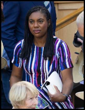 . 12 07 2025. London, United Kingdom. Conservative Part leader Kemi Badenoch arriving in the Royal Box on day thirteen of the Wimbledon Tennis Championships in London.  xStephenxLockx xi-Imagesx IIM-26100-0024