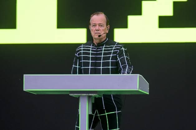 Soestdijk, The Netherlands, 2025-07-12 21:06:41 SOESTDIJK, July 5, 2025, Soestdijk Palace Royal Park Live 2025 - Kraftwerk - Ralf Hütter and Florian Schneider-Esleben. Royal summer evening concerts in a unique location: the garden of Soestdijk Palace in Baarn. PHOTO: NLBeeld Patrick van Emst Credit: NL Beeld Patrick van Emst  Copyright: xx x