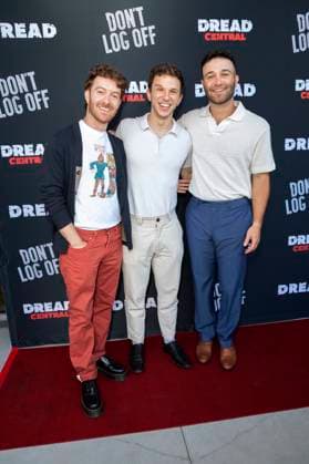 Garrett Baer, Erik Vogt-Nilsen und Brandon Baer bei der Premiere des Kinofilms Don t Log Off im Laemmle Theatre. Glendale, 12.07.2025