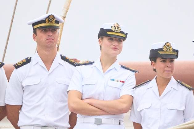 Entertainment Themen der Woche KW28 13-07-2025 Marin Princess Leonor arriving with the training ship Juan Sebastian de Elcano at the Torpedo Pier of the Naval Military Academy in Marin. No Spain Â  Copyright: xPPEx