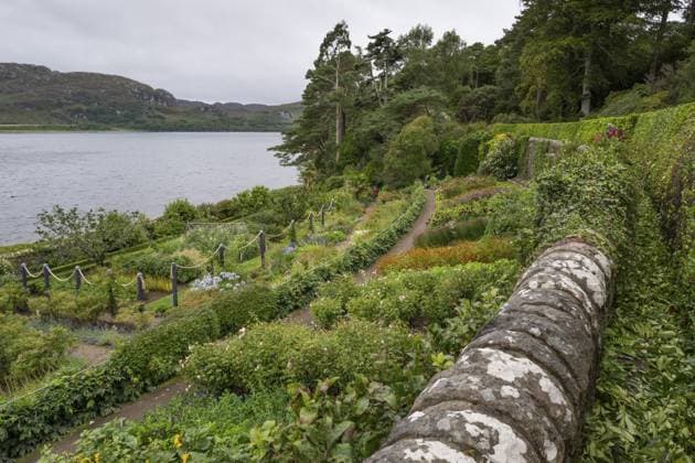 Inverewe Gardens, einer der nördlichst gelegenen botanischen Gärten der Welt, gegründet von Osgood Mackenzie, Walled Garden, ummauerter Garten, Poolewe, Loch Ewe, Highlands, Hochland, Schottland, Großbritannien, Europa Inverewe Gardens, one of the most northerly botanical gardens in the world, founded by Osgood Mackenzie, Walled Garden, Poolewe, Loch Ewe, Highlands, Highlands, Scotland, Great Britain Copyright: imageBROKER OlafxKrüger ibxomk13838348.jpg