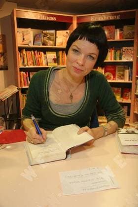 Linn Ullmann signing her new book A Blessed Child ( Ein gesegnetes Kind ) at Heymann bookstore , Hamburg, Germany Andreas Karsten WENN 887053.jpg