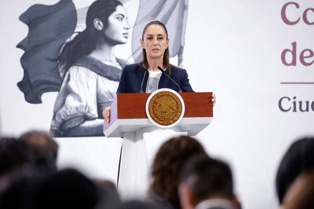 Mexico™s President Claudia Sheinbaum Holds Briefing Mexico™s President Claudia Sheinbaum Pardo said that the statements made by Ovidio Guzman s defense attorney were disrespectful and that they would sue him for defamation during a briefing conference at National Palace. on July 14, 2025 in Mexico City, Mexico. Mexico City CDMX Mexico Copyright: xLuisxBarronx